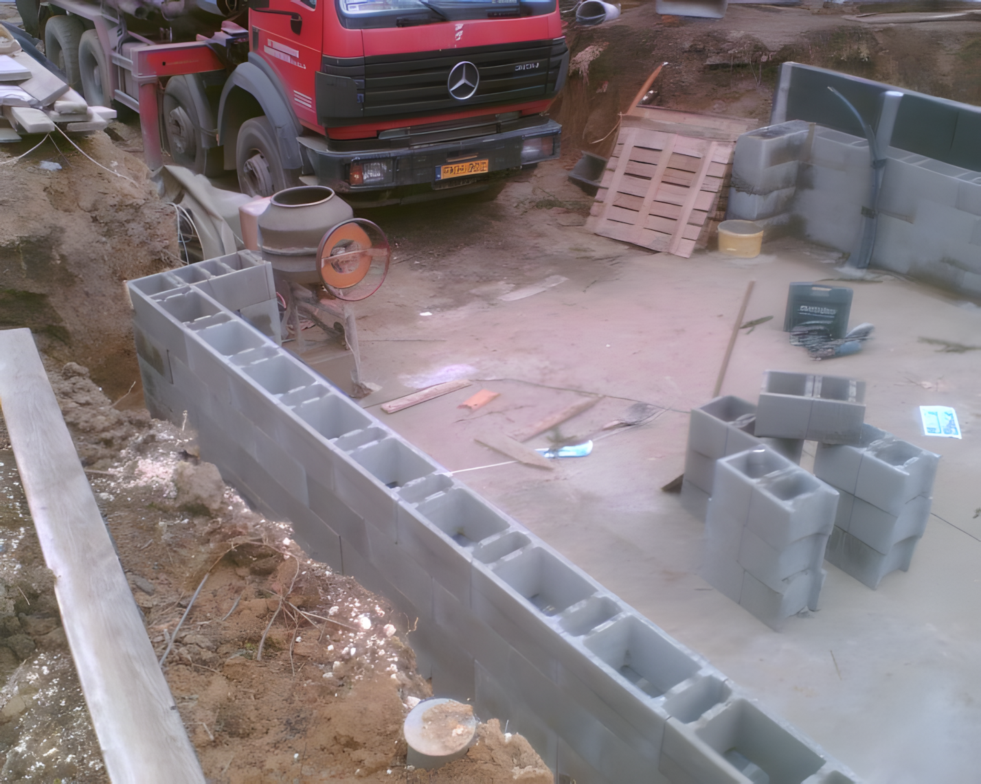 Pince falazás: zsalukő elhelyezés